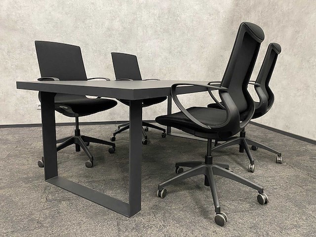 Relativ - 4p conferentieset 200x100 zwart - afbeelding 5 van  6