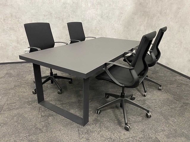 Relativ - 4p conferentieset 200x100 zwart - afbeelding 7 van  7