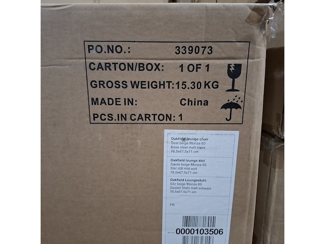 Relax fauteuil, actona, oakfield lounge chair, beige monza 60 - afbeelding 7 van  7