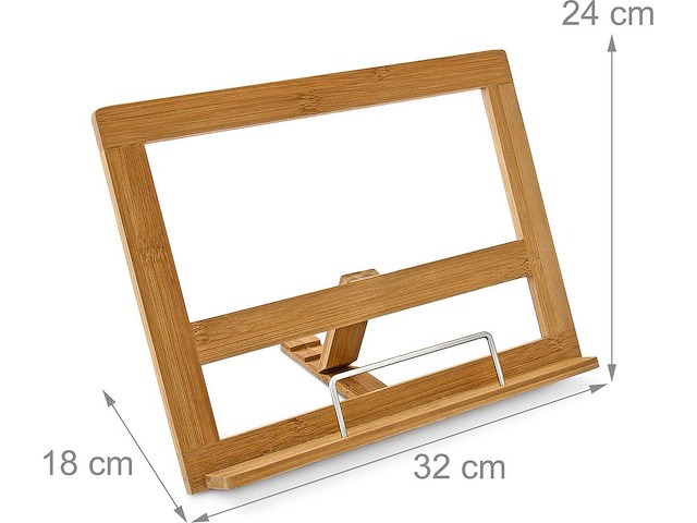 Relaxdays - bamboe hout - kookboekstandaard (120x) - afbeelding 4 van  5