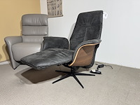 Relaxfauteuil, antraciet microvezelstof, elektrisch verstelbaar