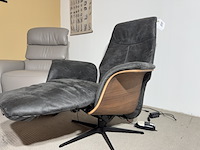 Relaxfauteuil, antraciet microvezelstof, elektrisch verstelbaar - afbeelding 2 van  4
