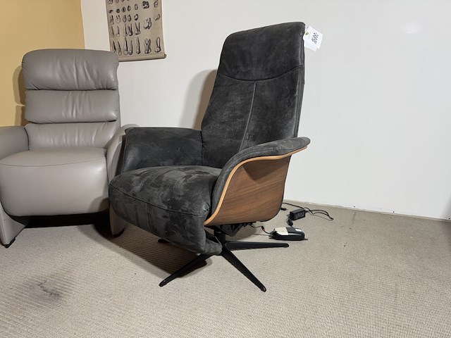 Relaxfauteuil, antraciet microvezelstof, elektrisch verstelbaar - afbeelding 3 van  4