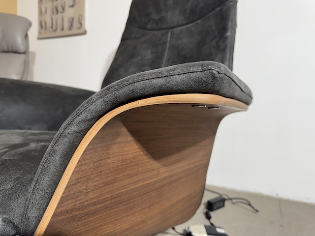 Relaxfauteuil, antraciet microvezelstof, elektrisch verstelbaar - afbeelding 4 van  4