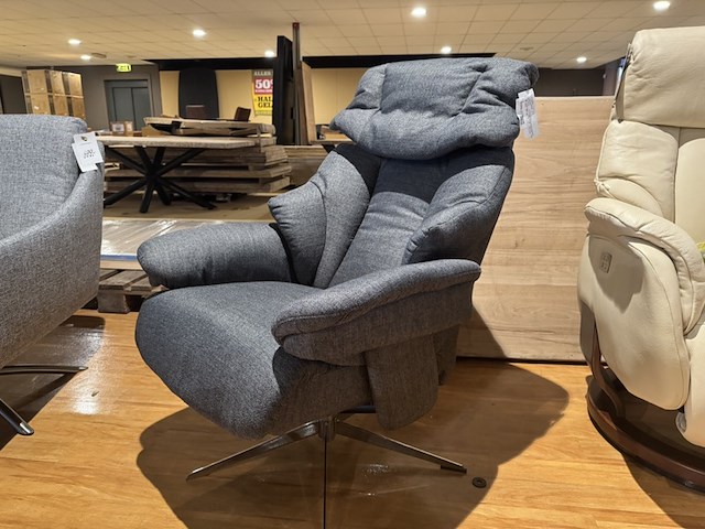 Relaxfauteuil, antraciet stof, manueel verstelbaar d.m.v. gasveer - afbeelding 1 van  4