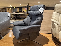 Relaxfauteuil, antraciet stof, manueel verstelbaar d.m.v. gasveer - afbeelding 2 van  4