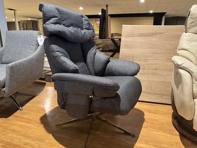 Relaxfauteuil, antraciet stof, manueel verstelbaar d.m.v. gasveer - afbeelding 3 van  4