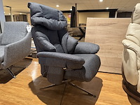 Relaxfauteuil, antraciet stof, manueel verstelbaar d.m.v. gasveer - afbeelding 3 van  4