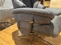 Relaxfauteuil, antraciet stof, manueel verstelbaar d.m.v. gasveer - afbeelding 4 van  4