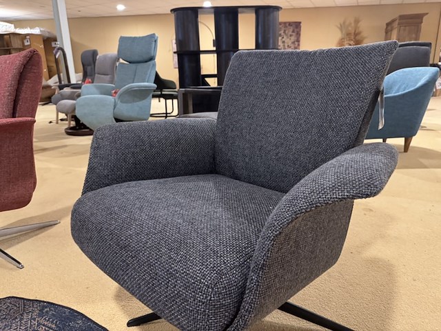 Relaxfauteuil, antraciet stof, manueel verstelbaar, zwarte poot - afbeelding 3 van  5