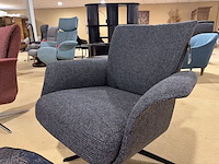 Relaxfauteuil, antraciet stof, manueel verstelbaar, zwarte poot - afbeelding 3 van  5