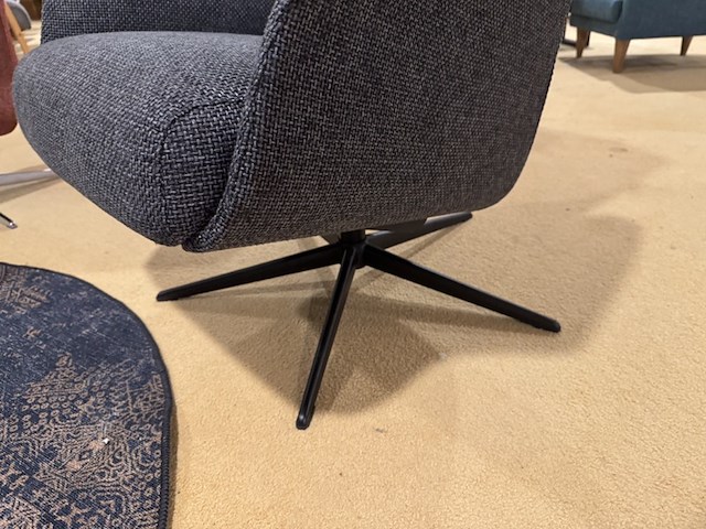 Relaxfauteuil, antraciet stof, manueel verstelbaar, zwarte poot - afbeelding 5 van  5