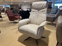 Relaxfauteuil, beige leer, manueel verstelbaar d.m.v. gasveer - afbeelding 5 van  6