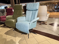 Relaxfauteuil, blauw stof, elektrisch verstelbaar - afbeelding 3 van  5