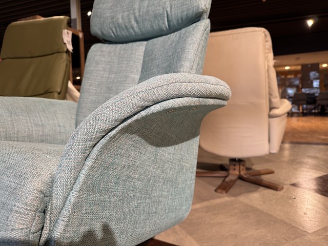 Relaxfauteuil, blauw stof, elektrisch verstelbaar - afbeelding 5 van  5