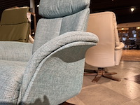 Relaxfauteuil, blauw stof, elektrisch verstelbaar - afbeelding 5 van  5