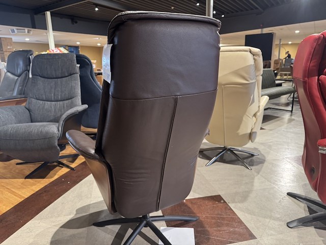 Relaxfauteuil, bruin leer, manueel verstelbaar d.m.v. gasveer - afbeelding 5 van  5