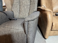 Relaxfauteuil, bruin stof, elektrisch verstelbaar - afbeelding 4 van  4