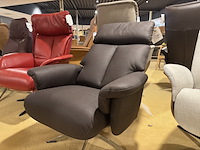 Relaxfauteuil, bruin/zwart ecoleer, manueel verstelbaar d.m.v. gasveer - afbeelding 2 van  5