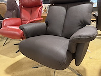 Relaxfauteuil, bruin/zwart ecoleer, manueel verstelbaar d.m.v. gasveer - afbeelding 5 van  5
