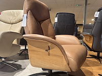 Relaxfauteuil, cognac leer, manueel verstelbaar d.m.v. gasveer - afbeelding 3 van  4