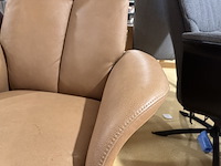 Relaxfauteuil, cognac leer, manueel verstelbaar d.m.v. gasveer - afbeelding 4 van  5