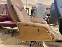 Relaxfauteuil, cognac leer, manueel verstelbaar d.m.v. gasveer - afbeelding 5 van  5