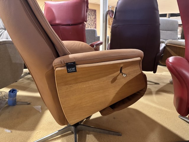 Relaxfauteuil, cognac leer, manueel verstelbaar d.m.v. gasveer - afbeelding 5 van  5