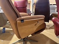 Relaxfauteuil, cognac leer, manueel verstelbaar d.m.v. gasveer - afbeelding 5 van  5