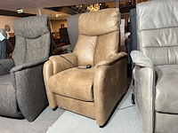 Relaxfauteuil, cognac microvezelstof, elektrisch verstelbare relaxfunctie - afbeelding 3 van  4
