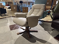 Relaxfauteuil, crème leder - afbeelding 1 van  4