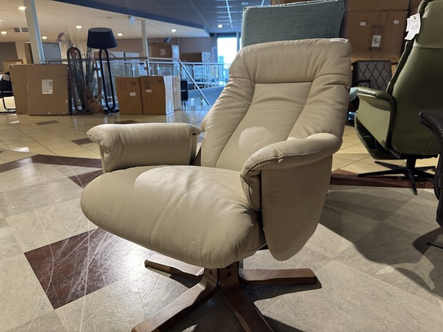 Relaxfauteuil, crème leder - afbeelding 2 van  4