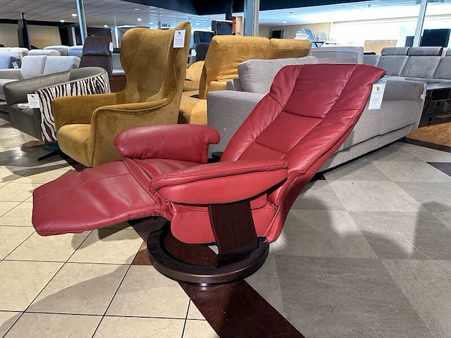 Relaxfauteuil draai verstelbaar knudsen, rood - afbeelding 3 van  6