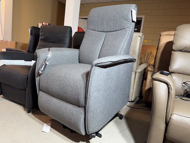 Relaxfauteuil, grijs stof, elektrisch verstelbaar - afbeelding 2 van  4