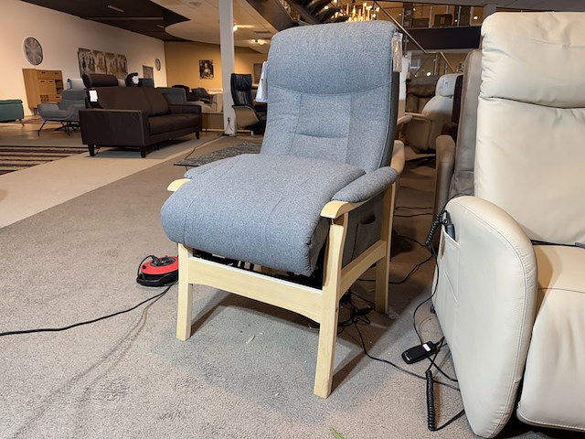 Relaxfauteuil, grijs stof, elektrisch verstelbaar - afbeelding 1 van  4