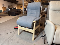 Relaxfauteuil, grijs stof, elektrisch verstelbaar