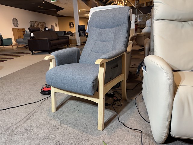 Relaxfauteuil, grijs stof, elektrisch verstelbaar - afbeelding 2 van  4