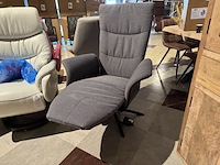 Relaxfauteuil, grijs stof, elektrisch verstelbaar - afbeelding 2 van  4
