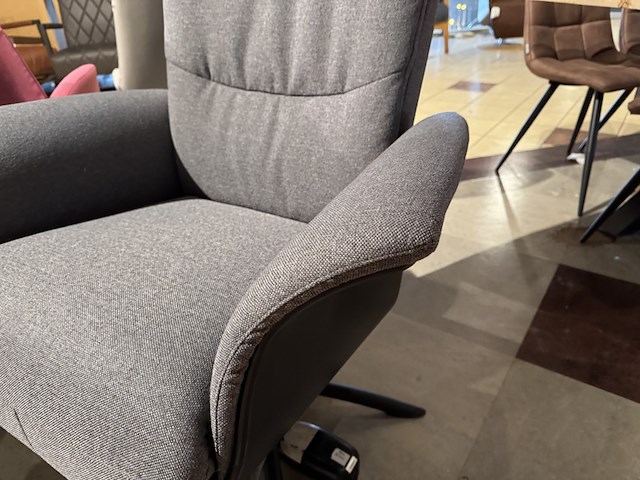 Relaxfauteuil, grijs stof, elektrisch verstelbaar - afbeelding 4 van  4