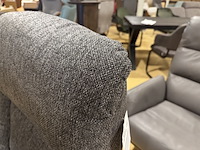 Relaxfauteuil, grijs stof, manueel verstelbaar, chromen poot - afbeelding 5 van  5