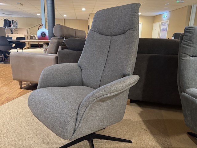 Relaxfauteuil, grijs stof, manueel verstelbaar d.m.v. gasveer - afbeelding 3 van  6