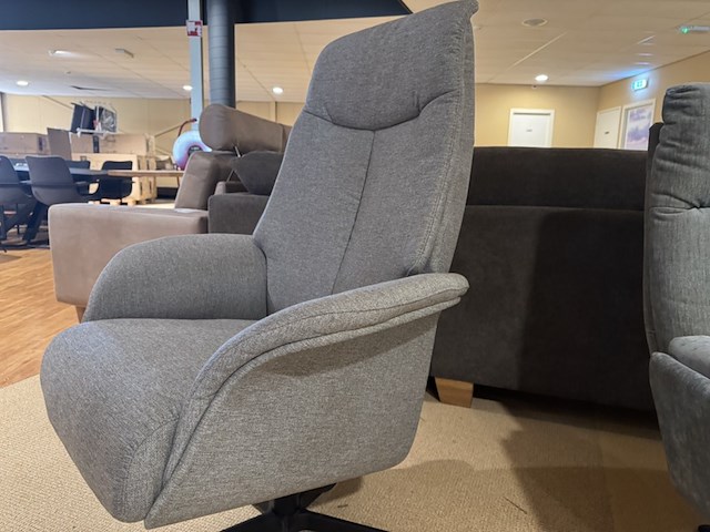 Relaxfauteuil, grijs stof, manueel verstelbaar d.m.v. gasveer - afbeelding 4 van  6