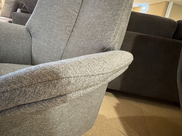 Relaxfauteuil, grijs stof, manueel verstelbaar d.m.v. gasveer - afbeelding 6 van  6