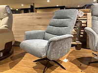 Relaxfauteuil, grijs stof, manueel verstelbaar, zwarte poot - afbeelding 1 van  4