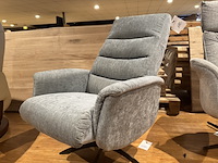 Relaxfauteuil, grijs stof, manueel verstelbaar, zwarte poot - afbeelding 2 van  4