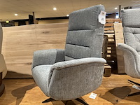 Relaxfauteuil, grijs stof, manueel verstelbaar, zwarte poot - afbeelding 3 van  4