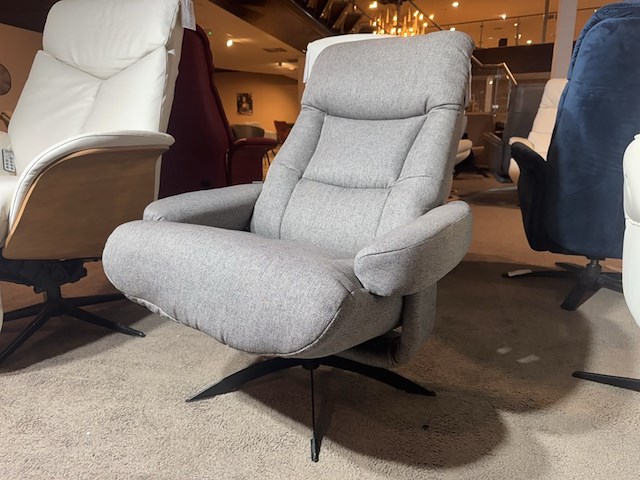 Relaxfauteuil, grijs stof, manueel verstelbaar - afbeelding 1 van  4