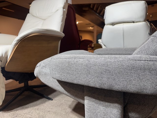 Relaxfauteuil, grijs stof, manueel verstelbaar - afbeelding 3 van  4