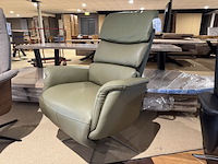 Relaxfauteuil, groen leer, manueel verstelbaar d.m.v. gasveer - afbeelding 2 van  5