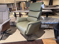 Relaxfauteuil, groen leer, manueel verstelbaar d.m.v. gasveer - afbeelding 3 van  5